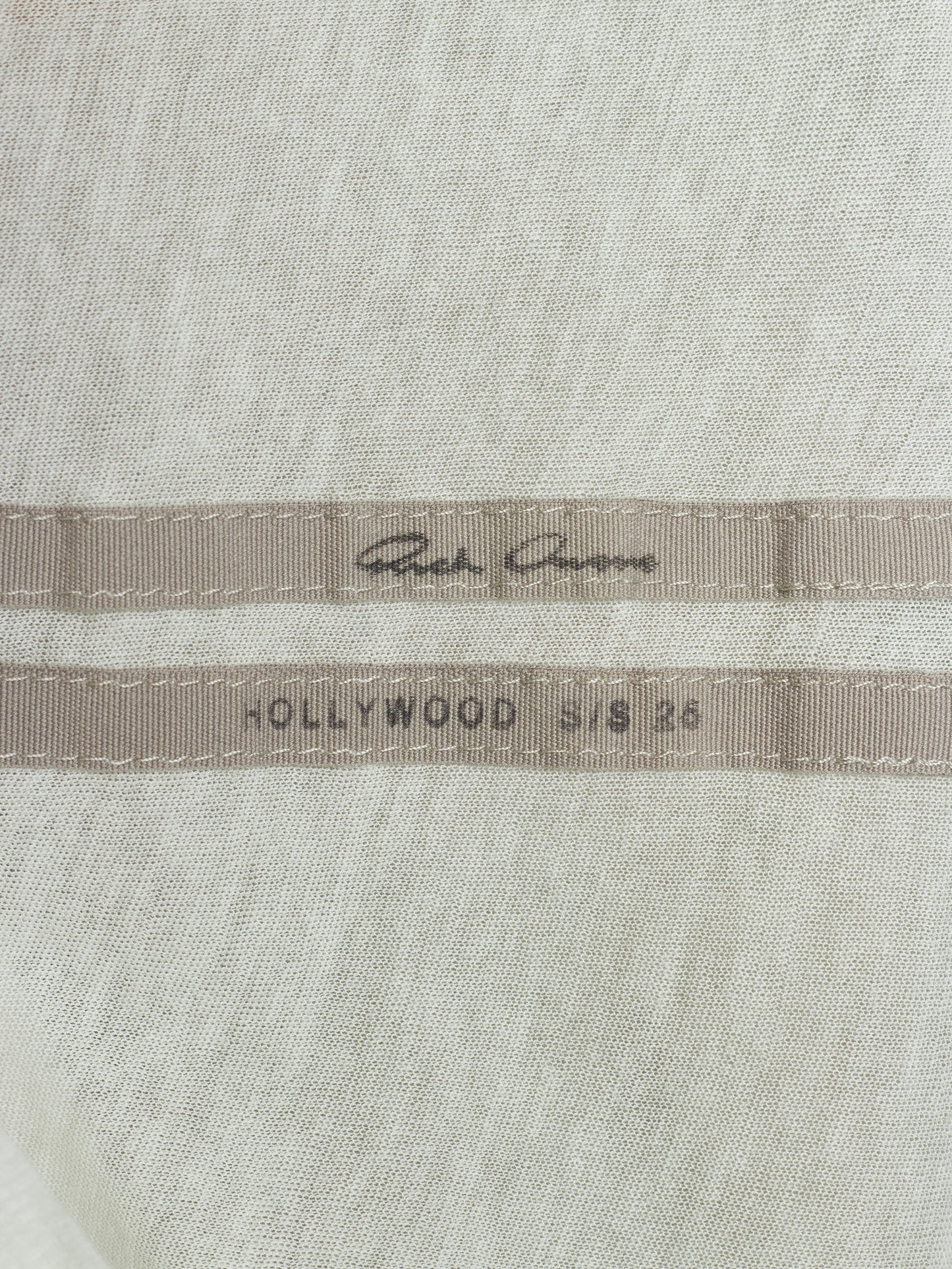 Rick Owens SS25 "HOLLYWOOD" MILK Semi Sheer T-Shirt