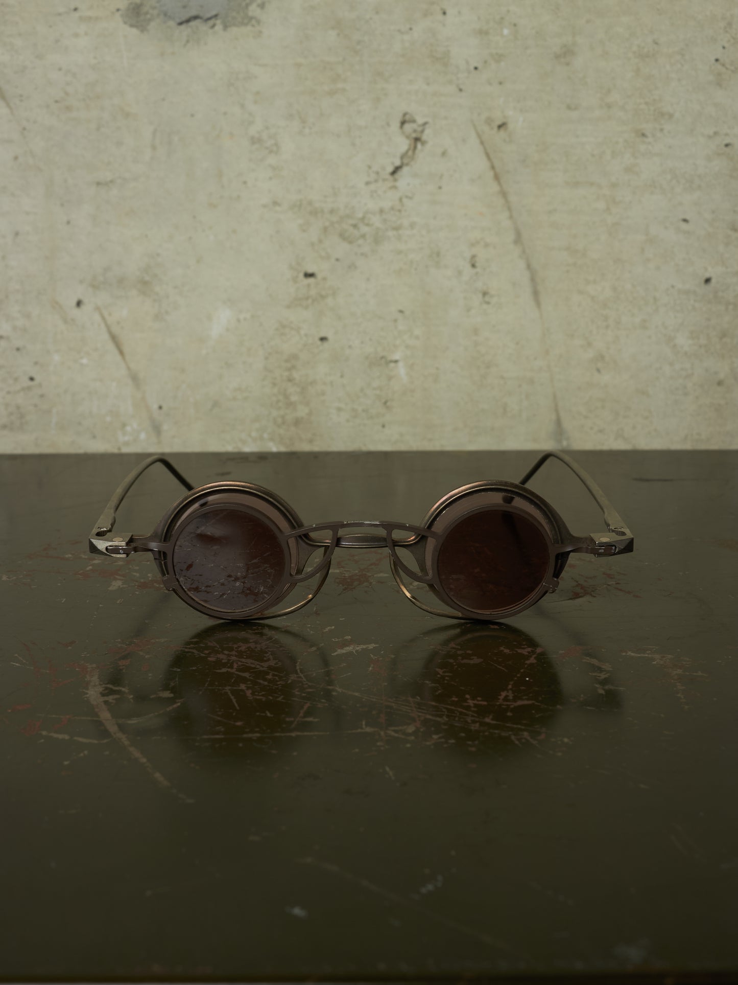 RIGARDS 'RG0105TI' Vintage Titanium Frame Rose / Grey Lens Clip-on Sunglasses