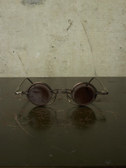 RIGARDS 'RG0105TI' Vintage Titanium Frame Rose / Grey Lens Clip-on Sunglasses
