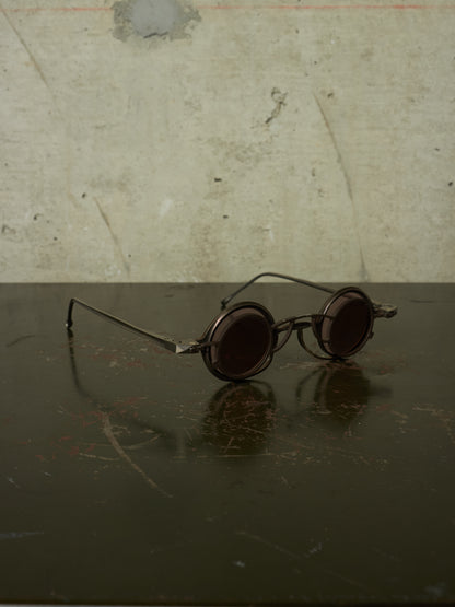 RIGARDS 'RG0105TI' Vintage Titanium Frame Rose / Grey Lens Clip-on Sunglasses