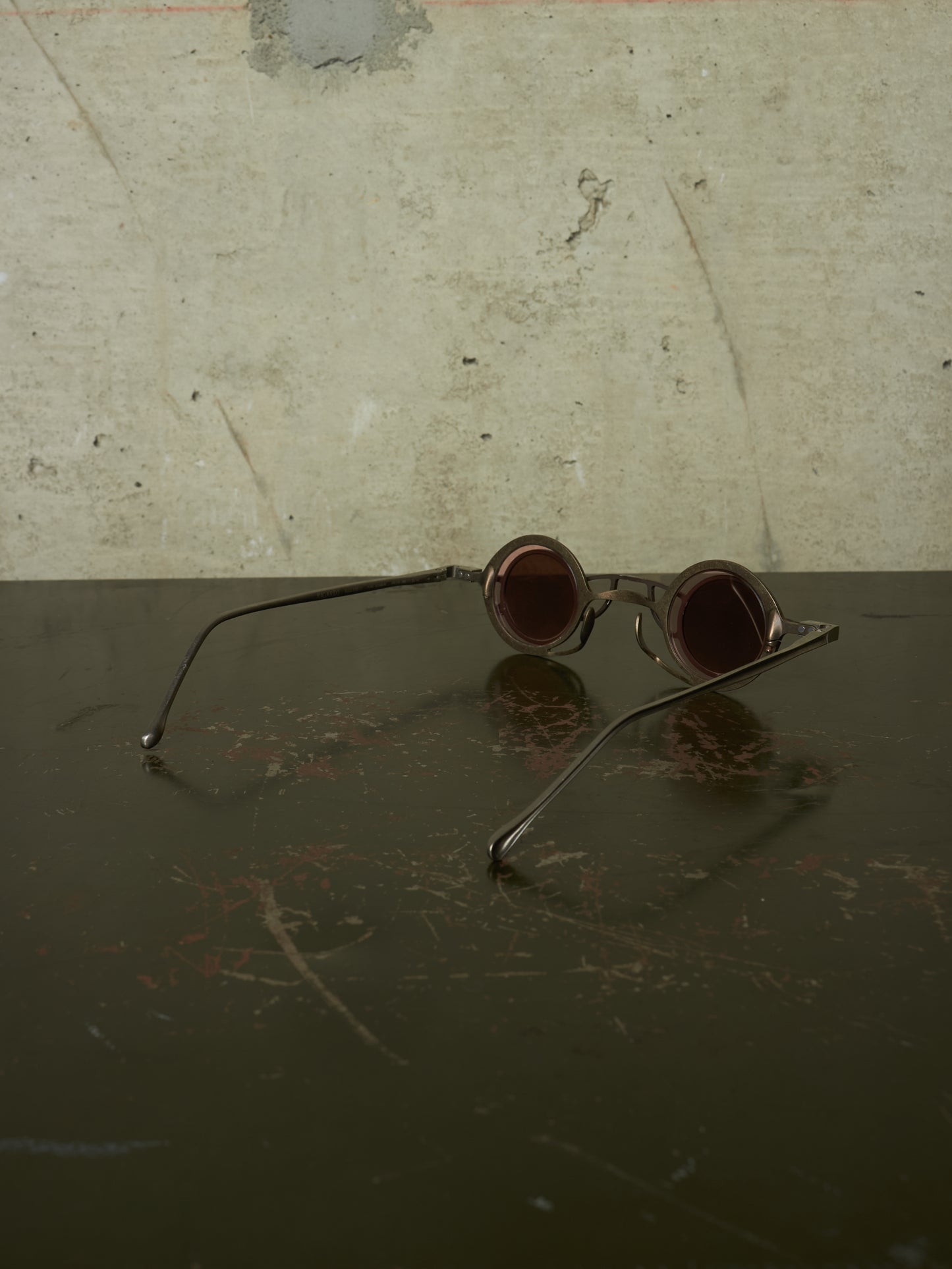 RIGARDS 'RG0105TI' Vintage Titanium Frame Rose / Grey Lens Clip-on Sunglasses