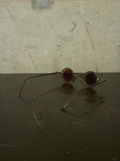RIGARDS 'RG0105TI' Vintage Titanium Frame Rose / Grey Lens Clip-on Sunglasses