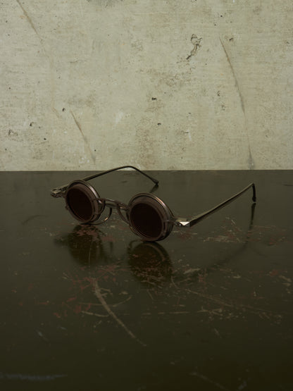 RIGARDS 'RG0105TI' Vintage Titanium Frame Rose / Grey Lens Clip-on Sunglasses