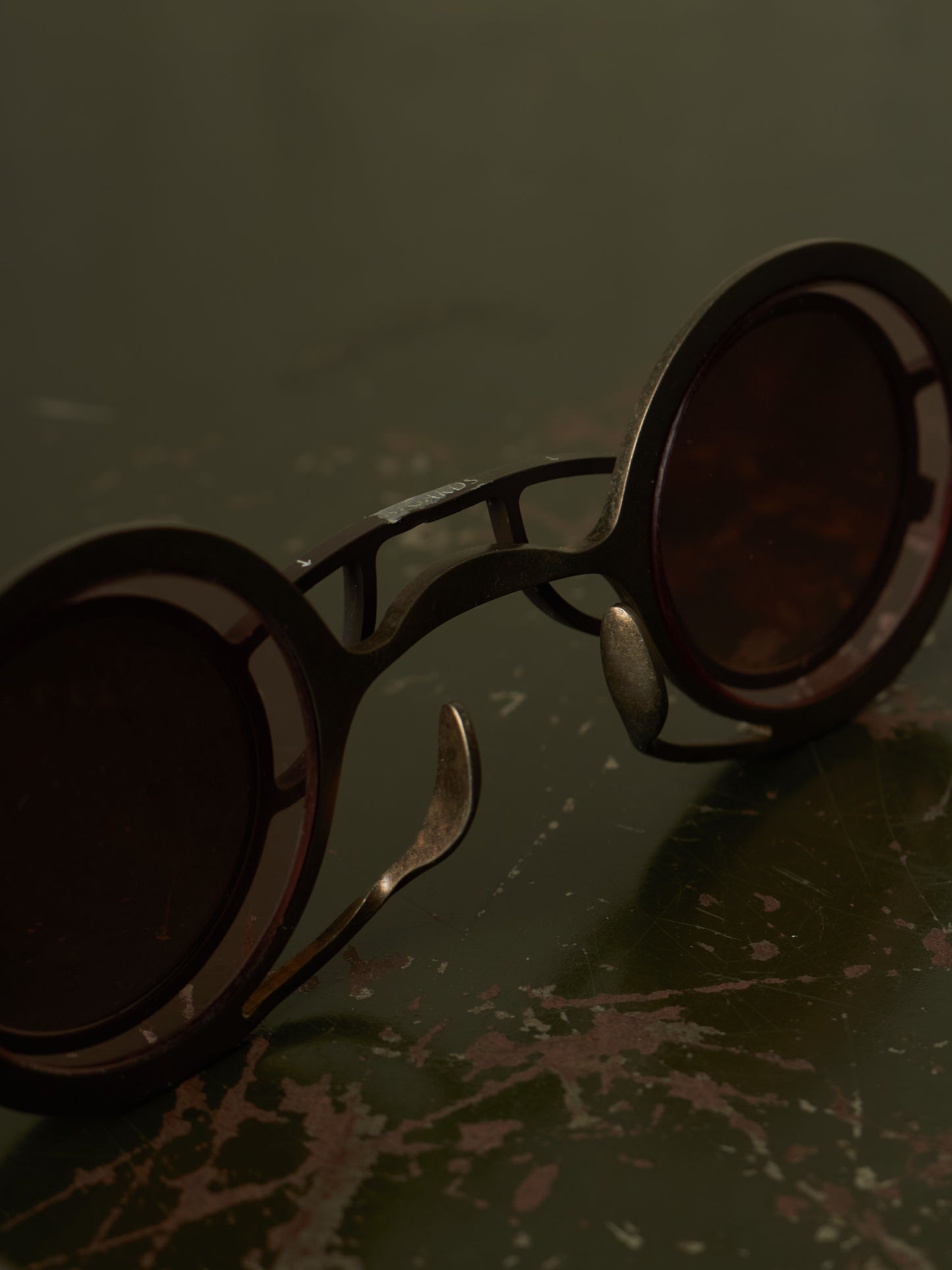 RIGARDS 'RG0105TI' Vintage Titanium Frame Rose / Grey Lens Clip-on Sunglasses