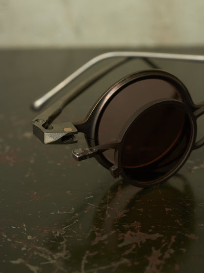 RIGARDS 'RG0105TI' Vintage Titanium Frame Rose / Grey Lens Clip-on Sunglasses