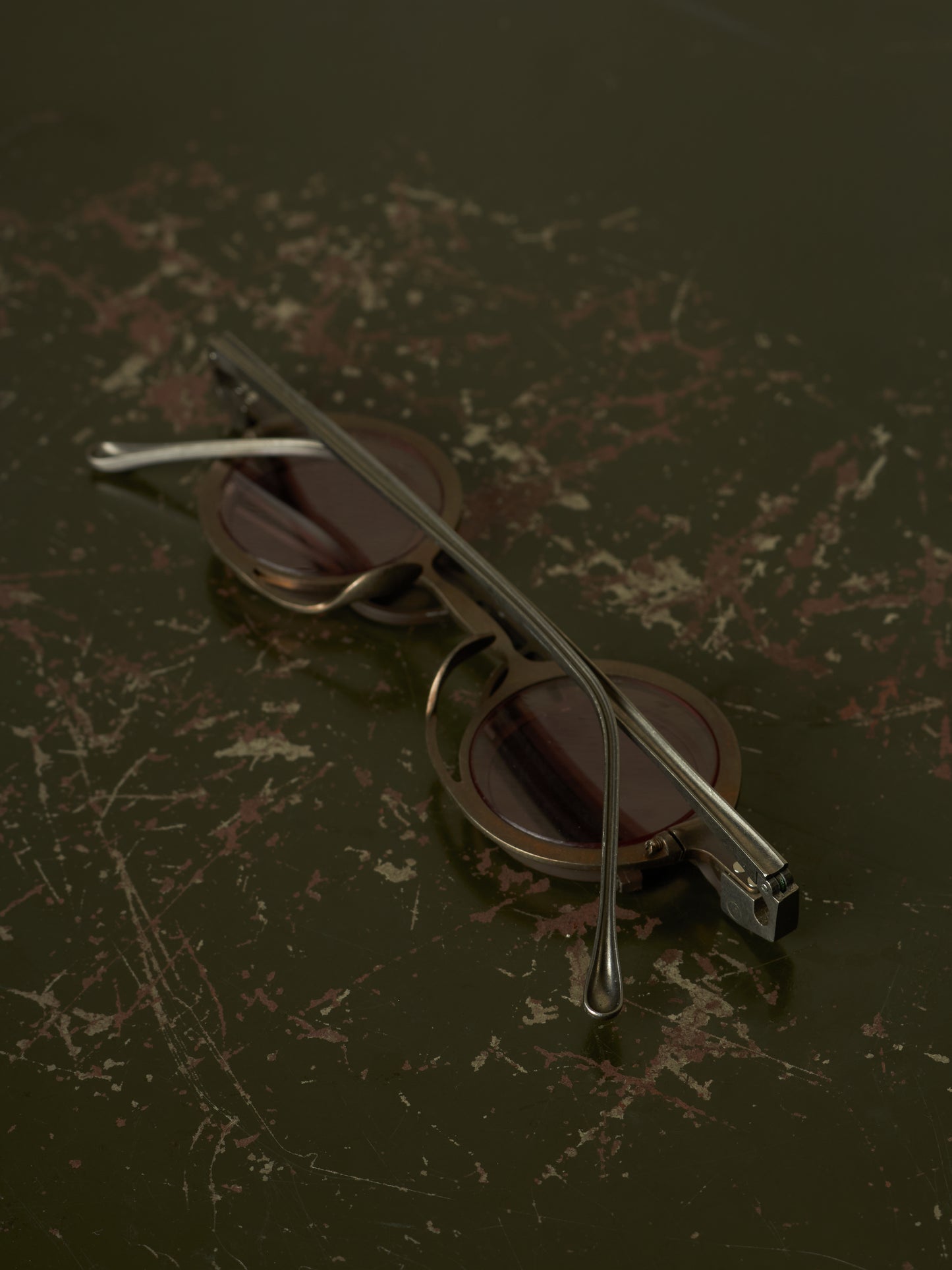 RIGARDS 'RG0105TI' Vintage Titanium Frame Rose / Grey Lens Clip-on Sunglasses