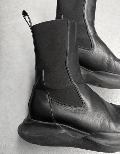 Rick Owens SS23 "EDFU" Geth Beatle Chelsea Leather Boots