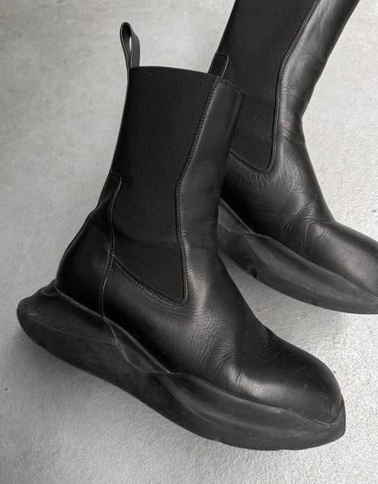 Rick Owens SS23 "EDFU" Geth Beatle Chelsea Leather Boots