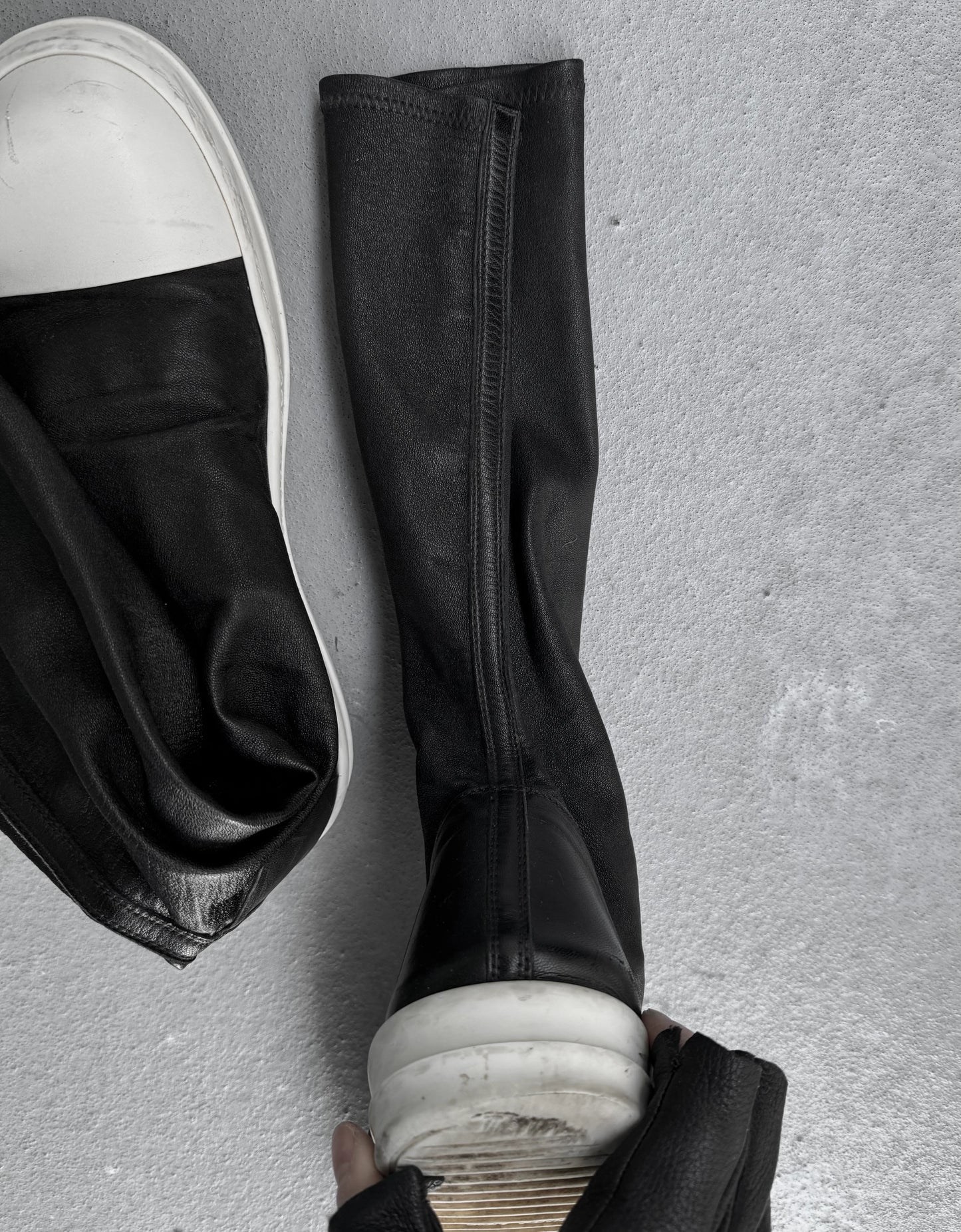 Rick Owens SS18 "DIRT" Lambskin Leather Sock Ramones