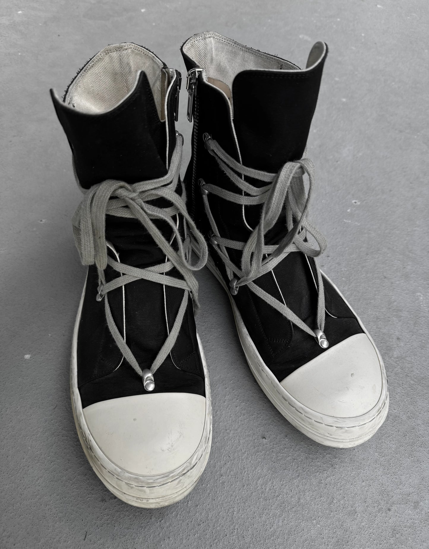 Rick Owens DRKSHDW AW22 "STROBE" Cotton 'Hexagram' Ramones Sneakers