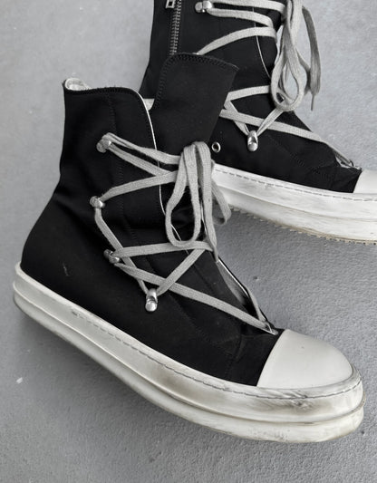 Rick Owens DRKSHDW AW22 "STROBE" Cotton 'Hexagram' Ramones Sneakers