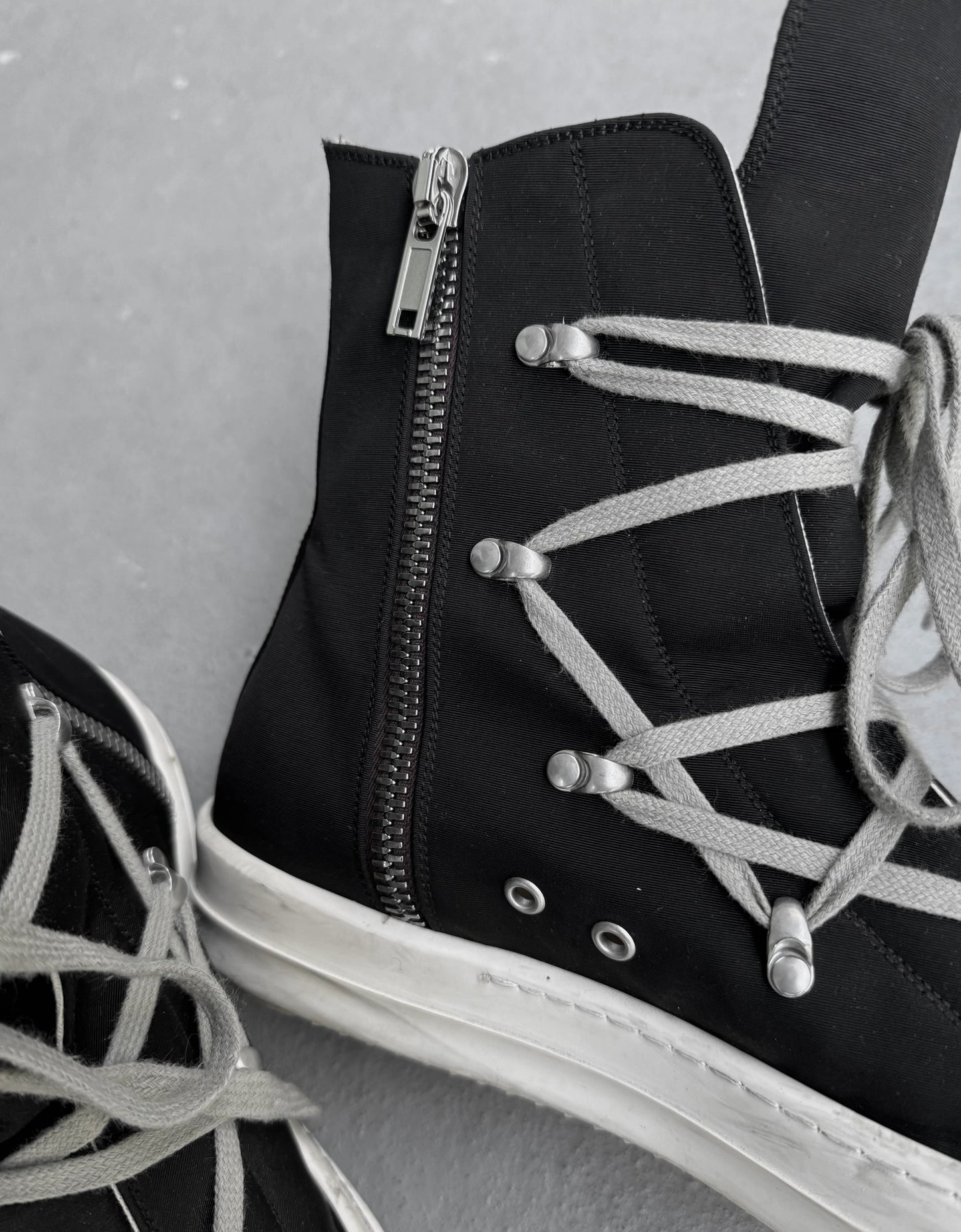 Rick Owens DRKSHDW AW22 "STROBE" Cotton 'Hexagram' Ramones Sneakers