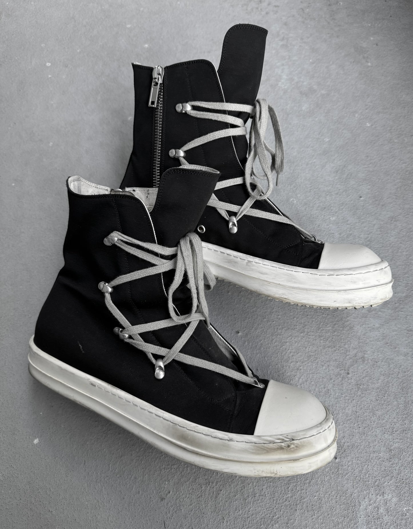 Rick Owens DRKSHDW AW22 "STROBE" Cotton 'Hexagram' Ramones Sneakers