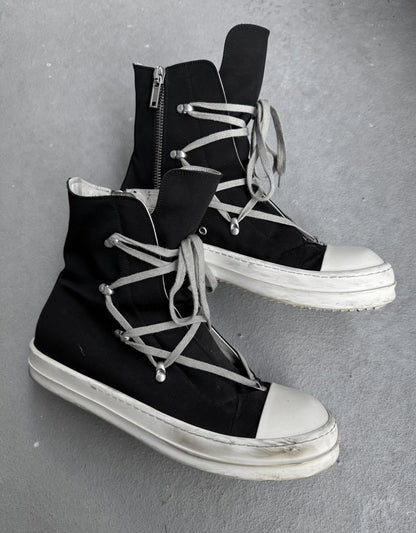 Rick Owens DRKSHDW AW22 "STROBE" Cotton 'Hexagram' Ramones Sneakers