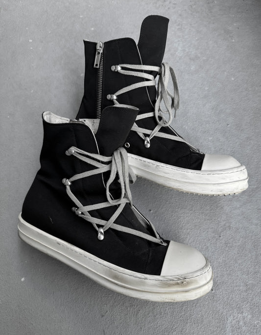 Rick Owens DRKSHDW AW22 "STROBE" Cotton 'Hexagram' Ramones Sneakers