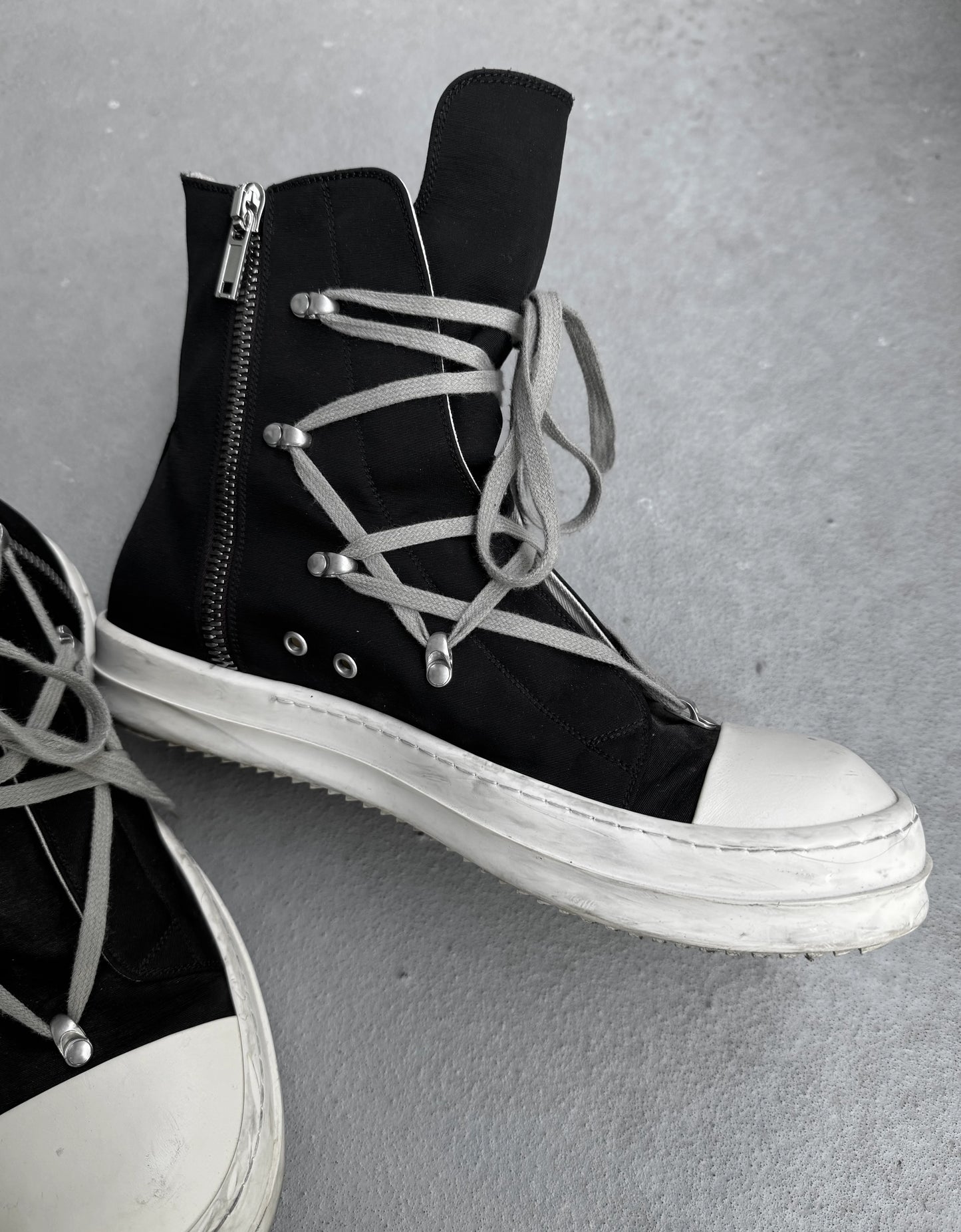 Rick Owens DRKSHDW AW22 "STROBE" Cotton 'Hexagram' Ramones Sneakers