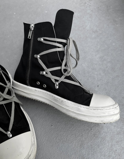 Rick Owens DRKSHDW AW22 "STROBE" Cotton 'Hexagram' Ramones Sneakers