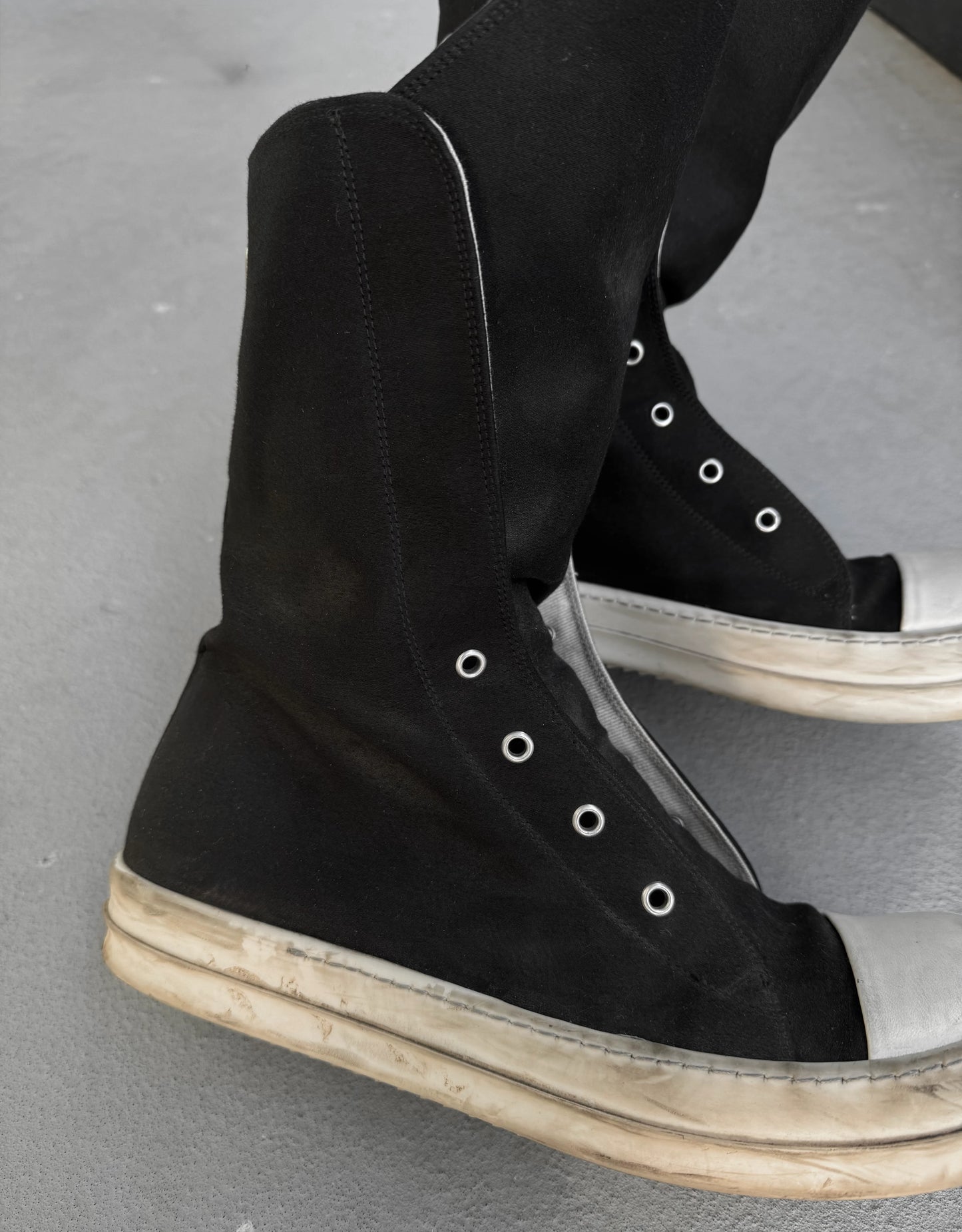 Rick Owens DRKSHDW SS24 "LIDO" Laceless Ramones Boot Sneakers