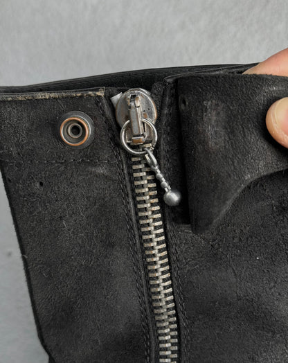 Rick Owens AW09 "CRUST" Side Zip Reverse Cow Leather Creeper Boots