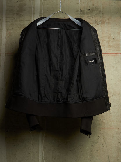 SHELLAC Early 00s Distressed Lambskin Leather Multi-zip Rider Jacket