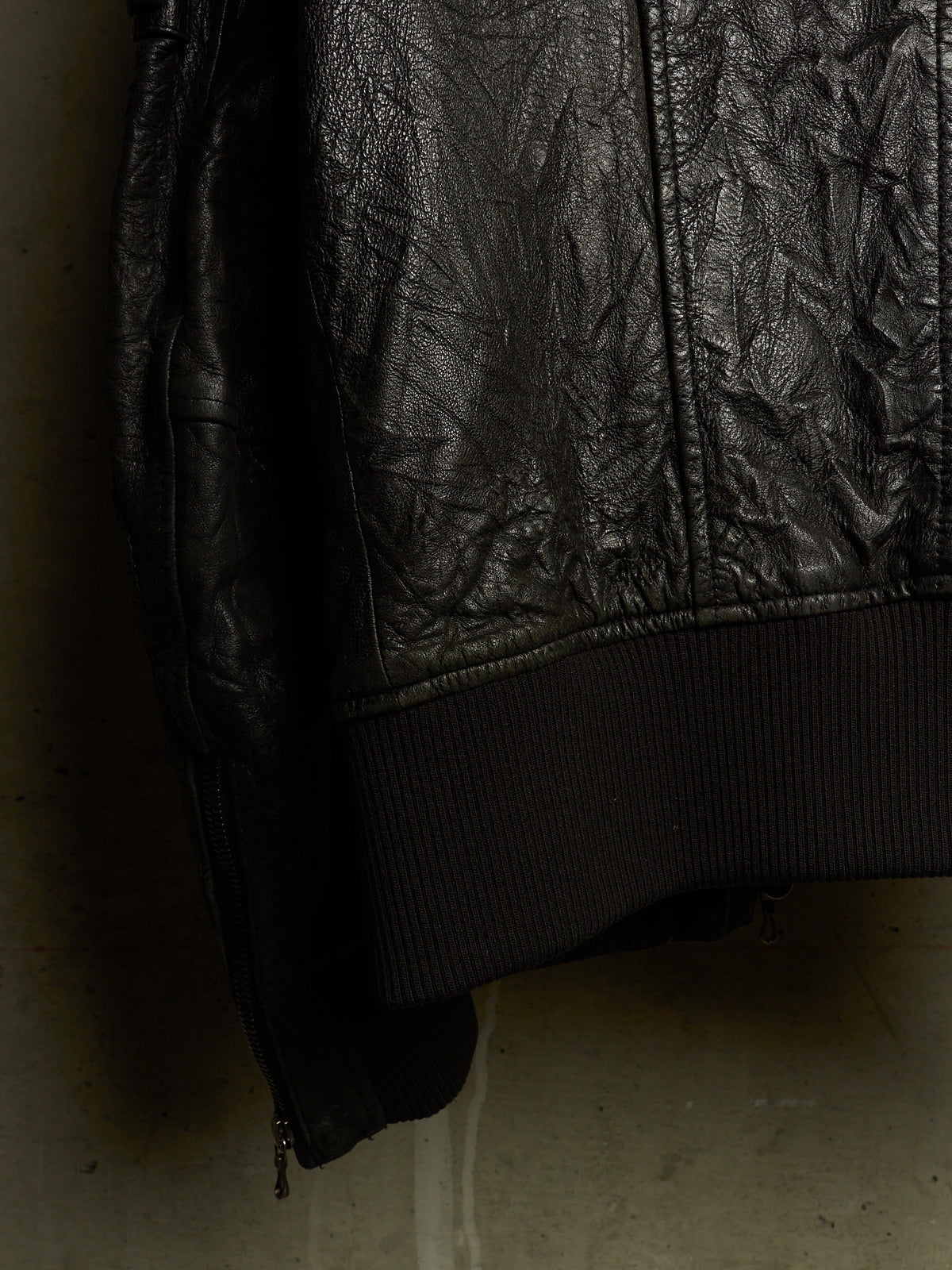 SHELLAC Early 00s Distressed Lambskin Leather Multi-zip Rider Jacket