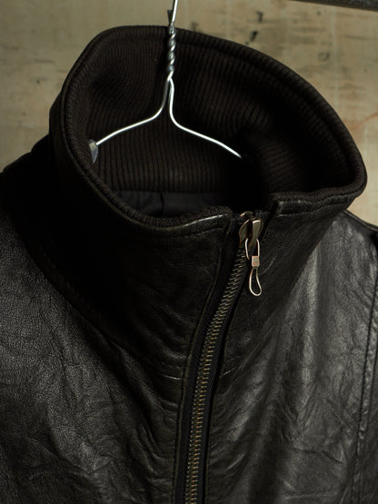 SHELLAC Early 00s Distressed Lambskin Leather Multi-zip Rider Jacket