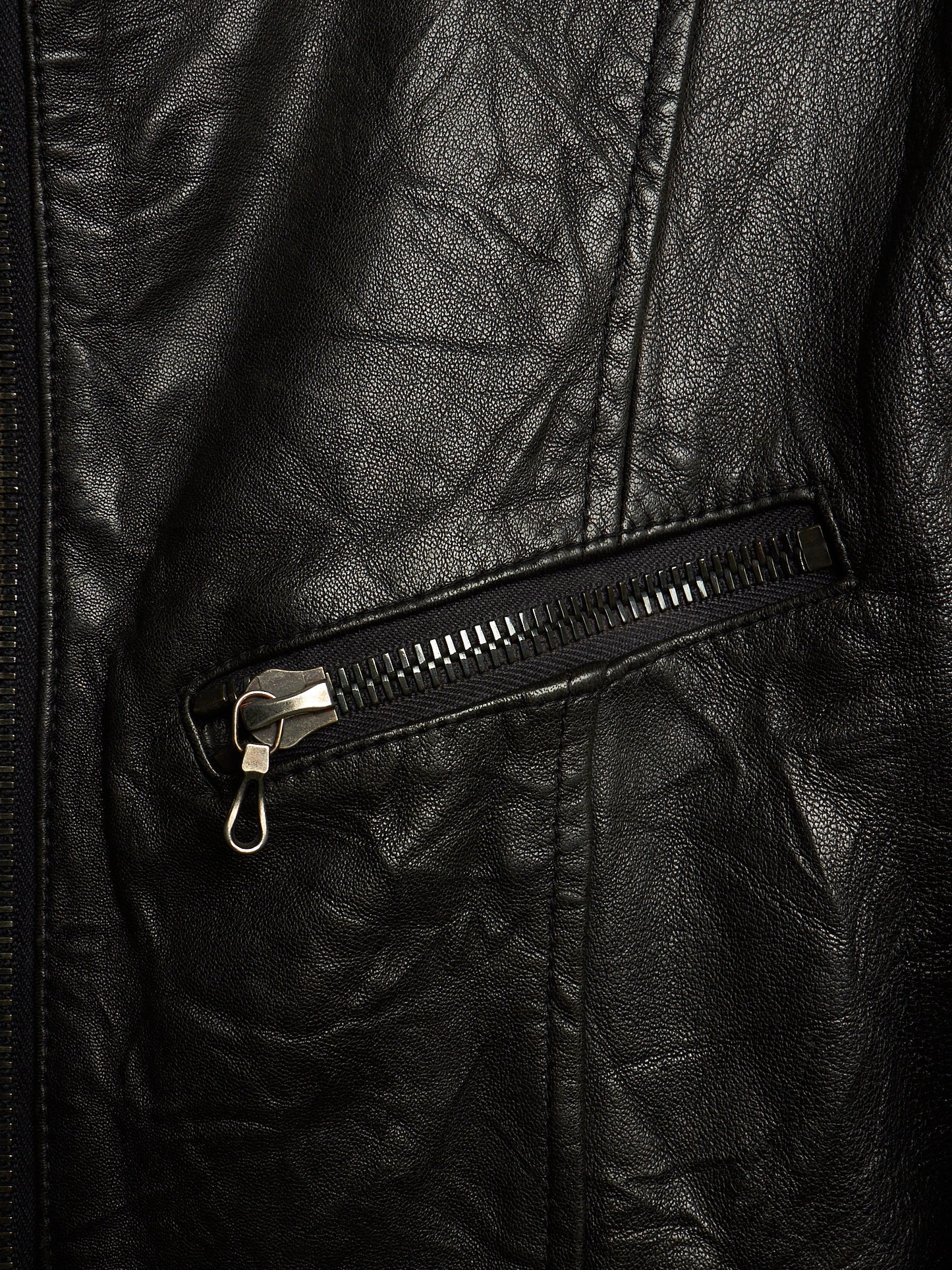 SHELLAC Early 00s Distressed Lambskin Leather Multi-zip Rider Jacket