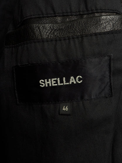 SHELLAC Early 00s Distressed Lambskin Leather Multi-zip Rider Jacket
