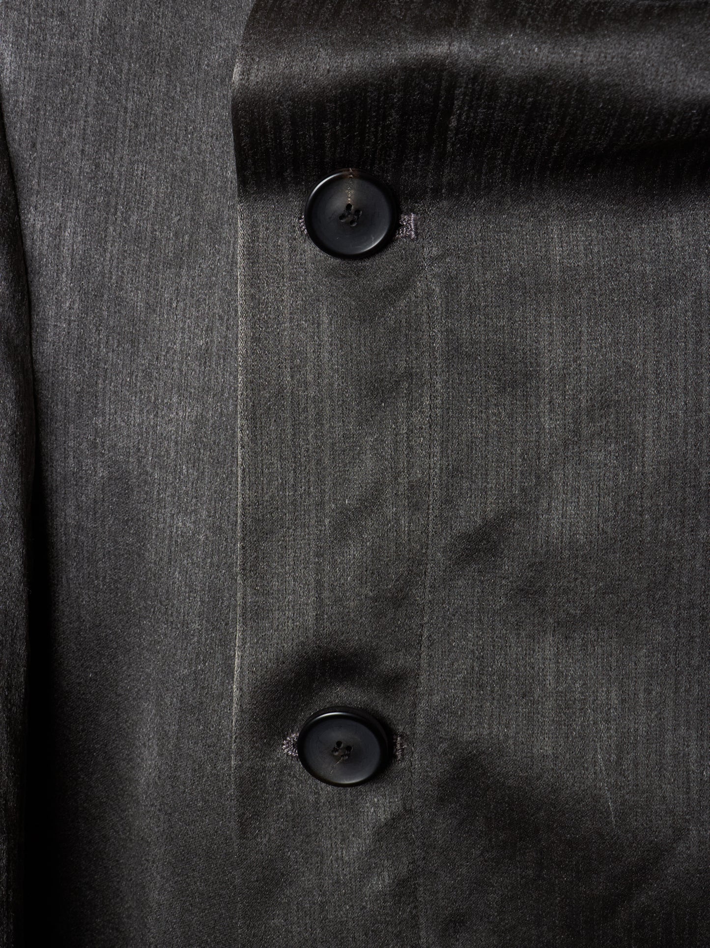 S/STERE SS10 "BUG" Dark Grey Lilac Silk Unlined Double Breasted Robe