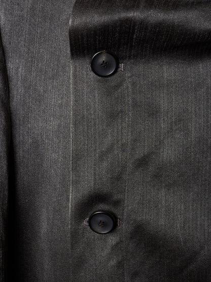 S/STERE SS10 "BUG" Dark Grey Lilac Silk Unlined Double Breasted Robe