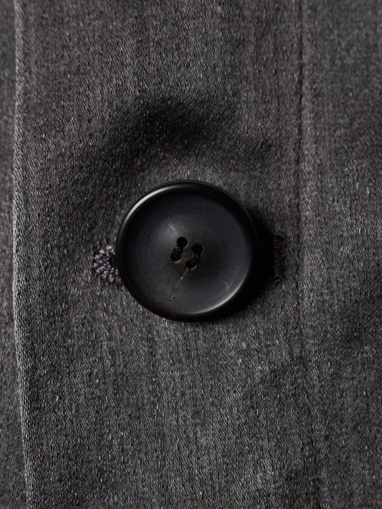 S/STERE SS10 "BUG" Dark Grey Lilac Silk Unlined Double Breasted Robe