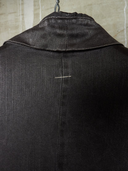 S/STERE SS10 "BUG" Dark Grey Lilac Silk Unlined Double Breasted Robe