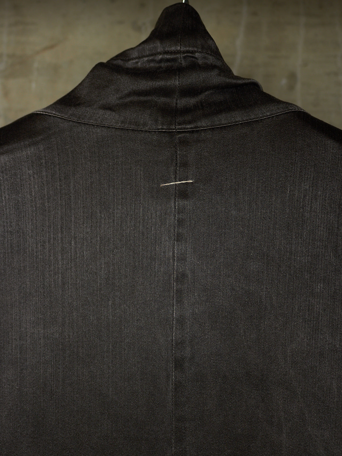 S/STERE SS10 "BUG" Dark Grey Lilac Silk Unlined Double Breasted Robe