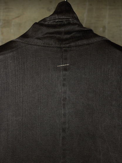 S/STERE SS10 "BUG" Dark Grey Lilac Silk Unlined Double Breasted Robe