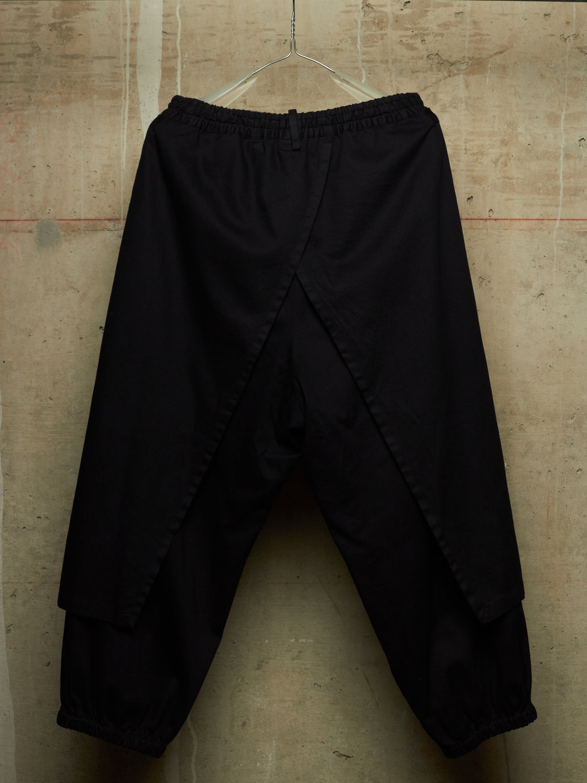 S'YTE by Yohji Yamamoto 2010s Black Cotton Twill Cropped Wrap Pants