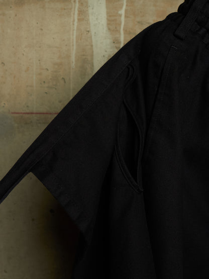S'YTE by Yohji Yamamoto 2010s Black Cotton Twill Cropped Wrap Pants