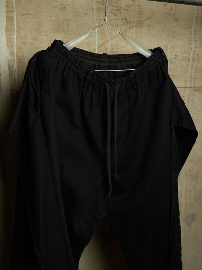 S'YTE by Yohji Yamamoto 2010s Black Cotton Twill Cropped Wrap Pants