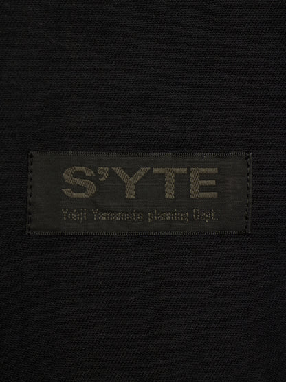 S'YTE by Yohji Yamamoto 2010s Black Cotton Twill Cropped Wrap Pants