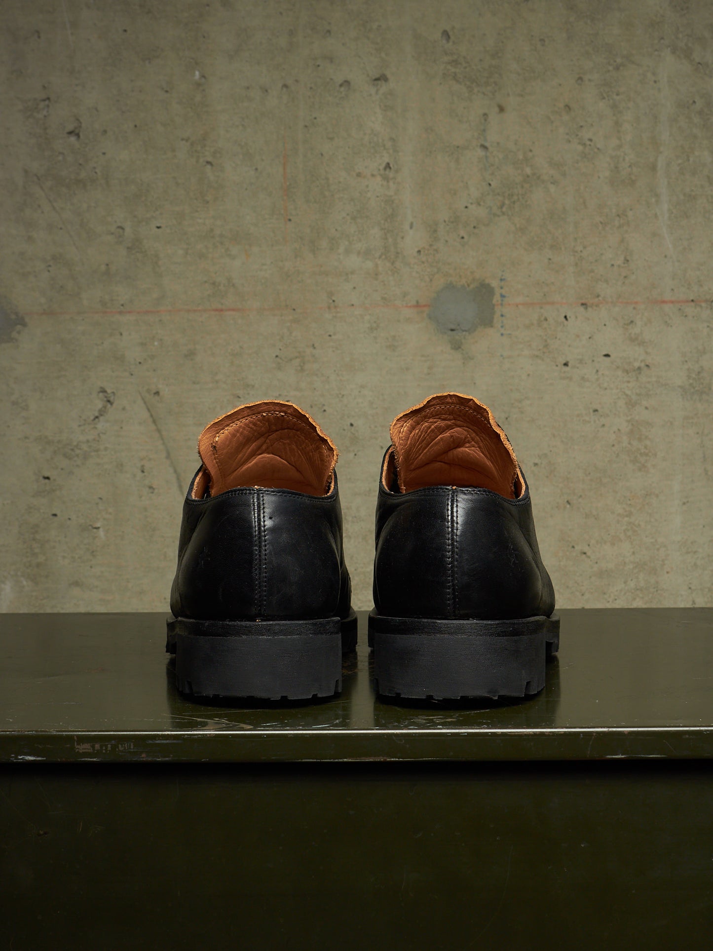 The Old Curiosity Shop Black Calf Leather Hog Toe Derbies