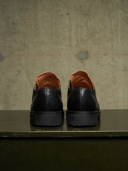 The Old Curiosity Shop Black Calf Leather Hog Toe Derbies