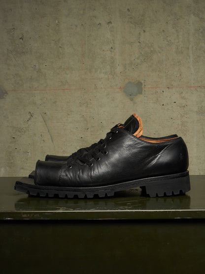 The Old Curiosity Shop Black Calf Leather Hog Toe Derbies