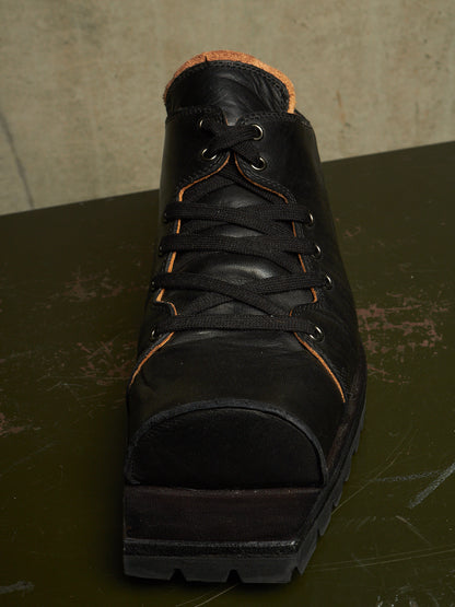 The Old Curiosity Shop Black Calf Leather Hog Toe Derbies