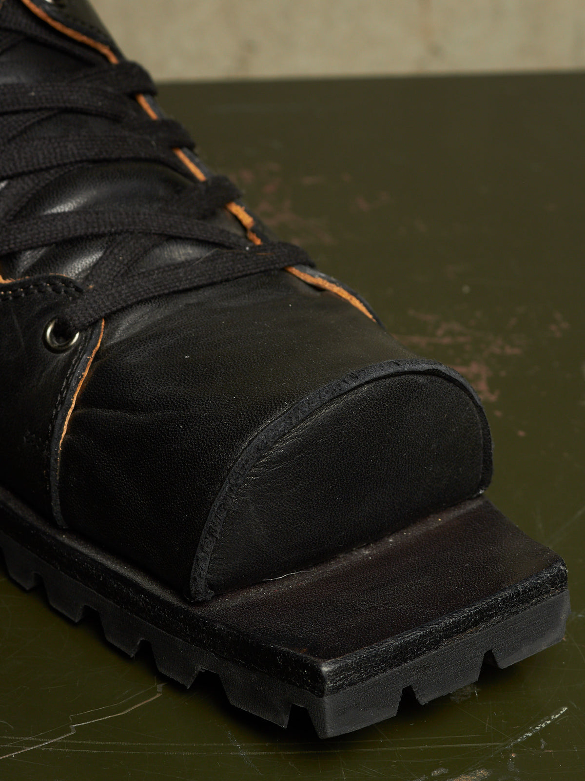 The Old Curiosity Shop Black Calf Leather Hog Toe Derbies