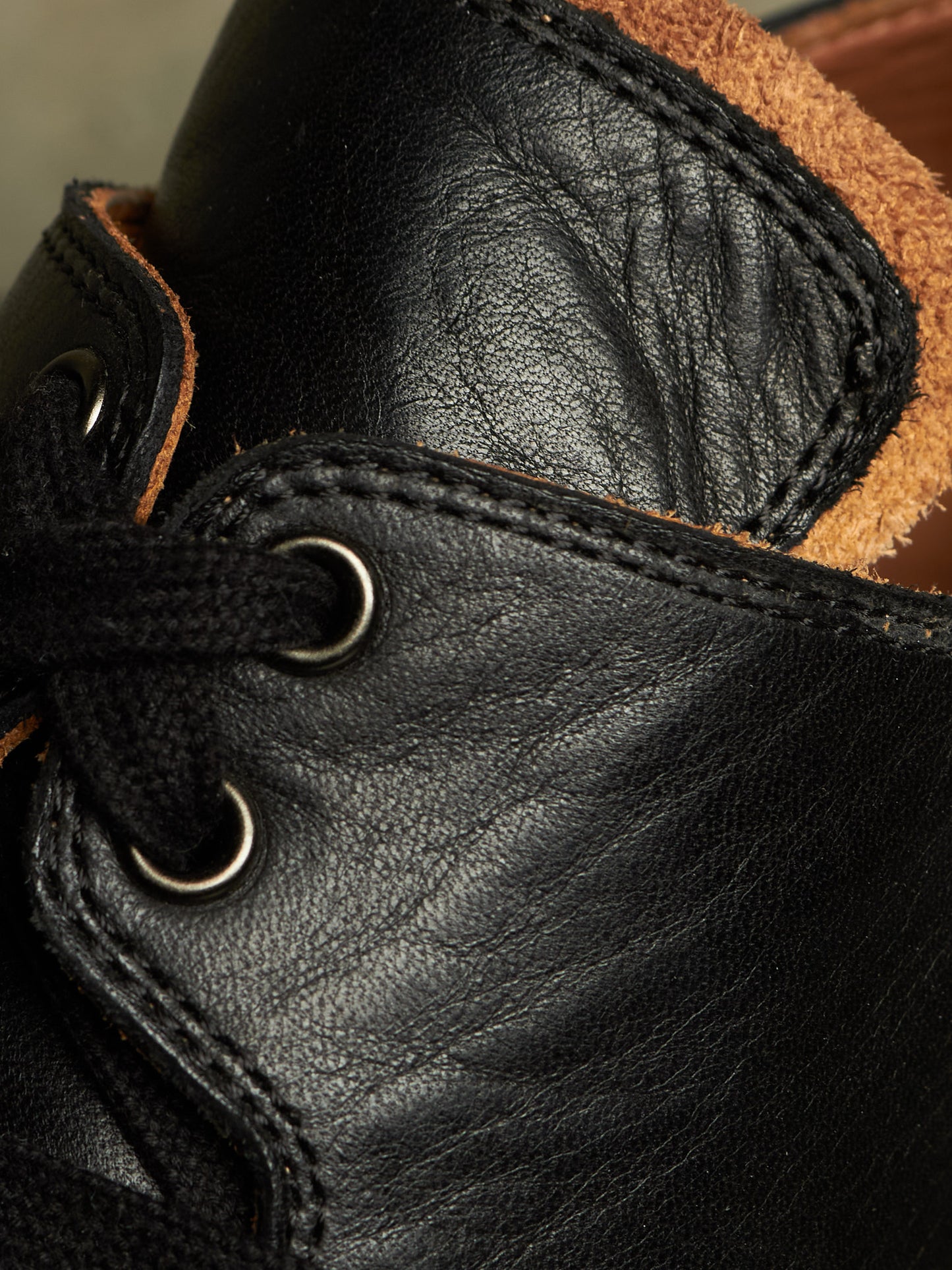 The Old Curiosity Shop Black Calf Leather Hog Toe Derbies