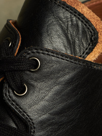 The Old Curiosity Shop Black Calf Leather Hog Toe Derbies