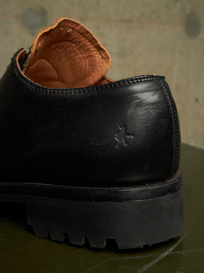 The Old Curiosity Shop Black Calf Leather Hog Toe Derbies