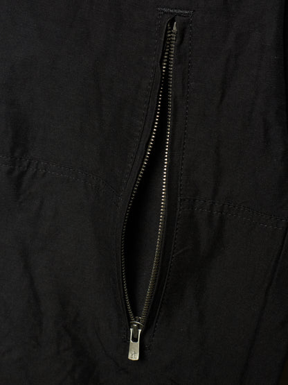 The Viridi-Anne 2010s Black Linen Rayon Excella Zip Cargo Pants