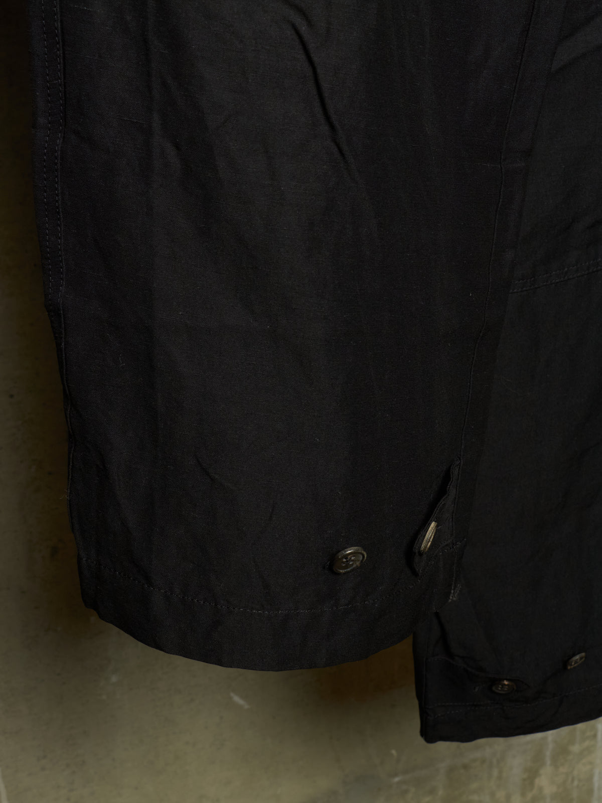 The Viridi-Anne 2010s Black Linen Rayon Excella Zip Cargo Pants