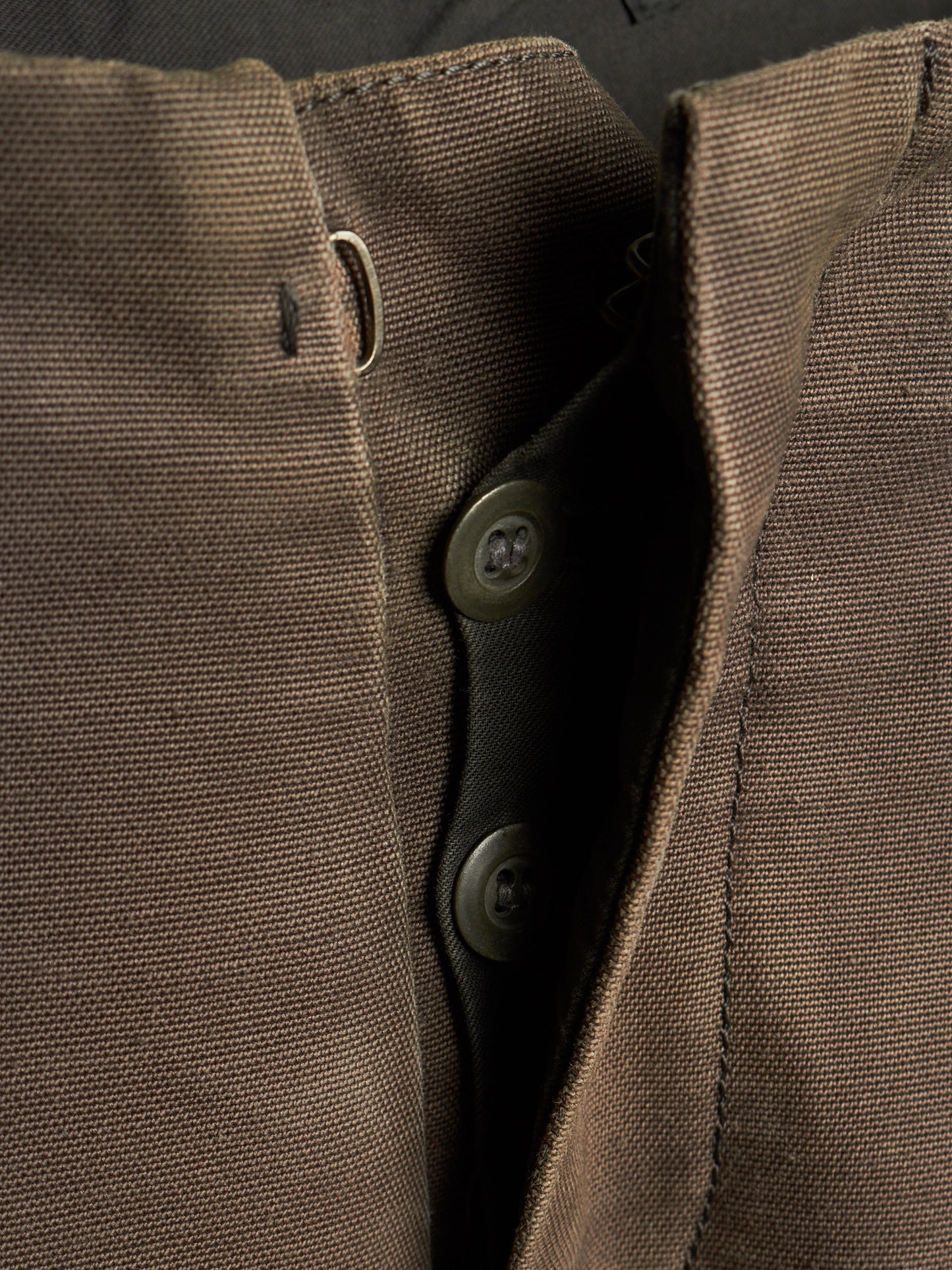 The Viridi-Anne AW06 Khaki Bio Washed Cotton Canvas Pants
