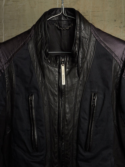 The Viridi-Anne AW07 Hybrid Multi-Panel Cattle Leather Bomber Jacket